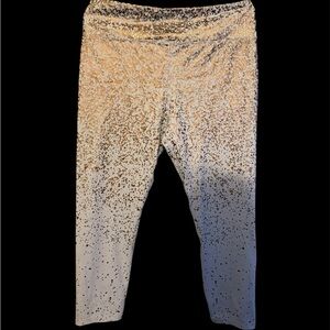 ZYIA Women's Gold and White Speckled Leggings